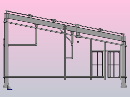 18x9 H5.5m建筑钢框架左视缩略图