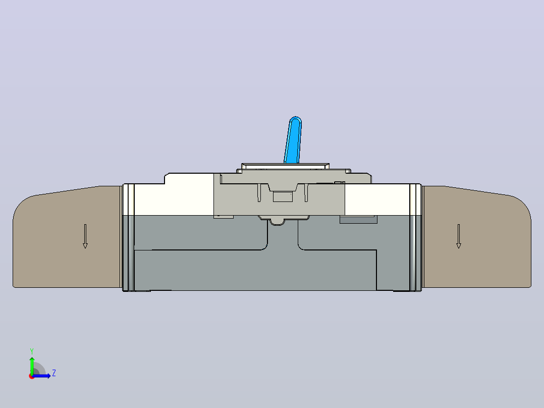 NM5LE-800 3P高级型剩余电流动作断路器三维模型202404左视图