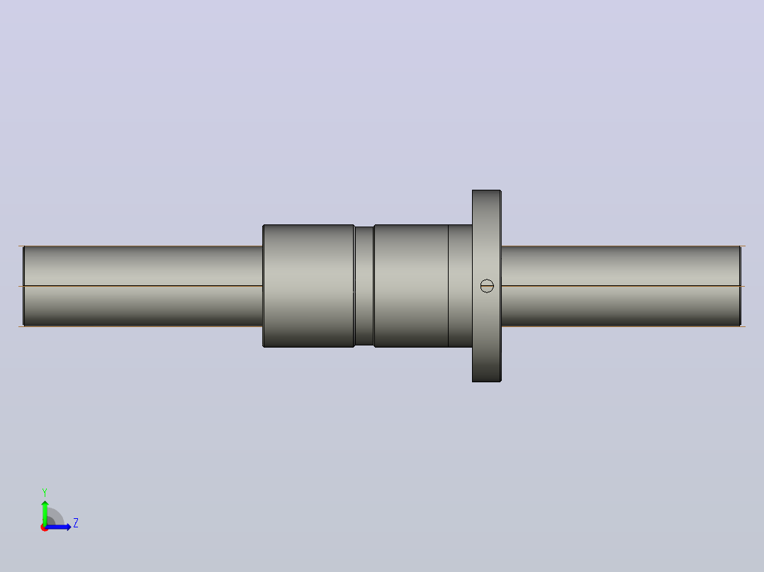 FFZD5010-3滚珠丝杆3D模型左视图