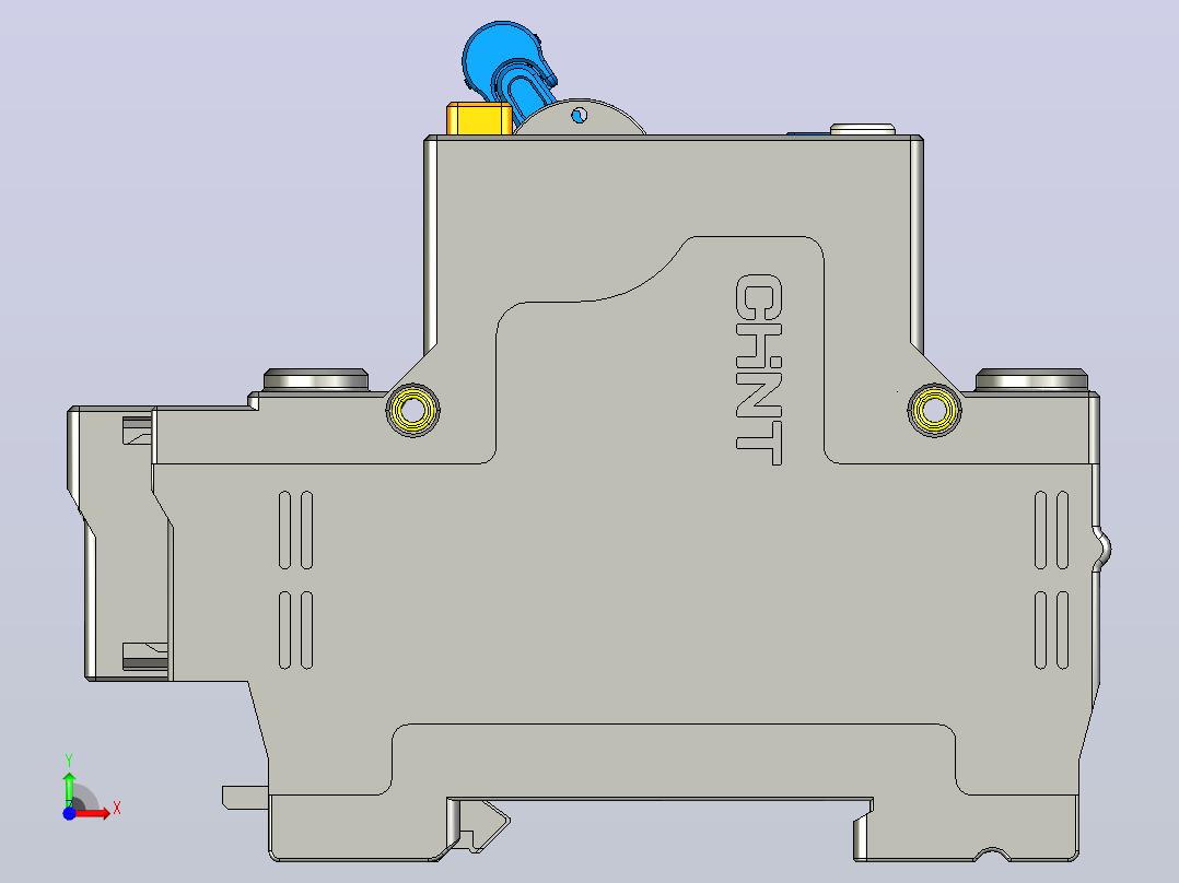 NBPLE-32D&amp;2P剩余电流动作断路器三维模型202307前视图