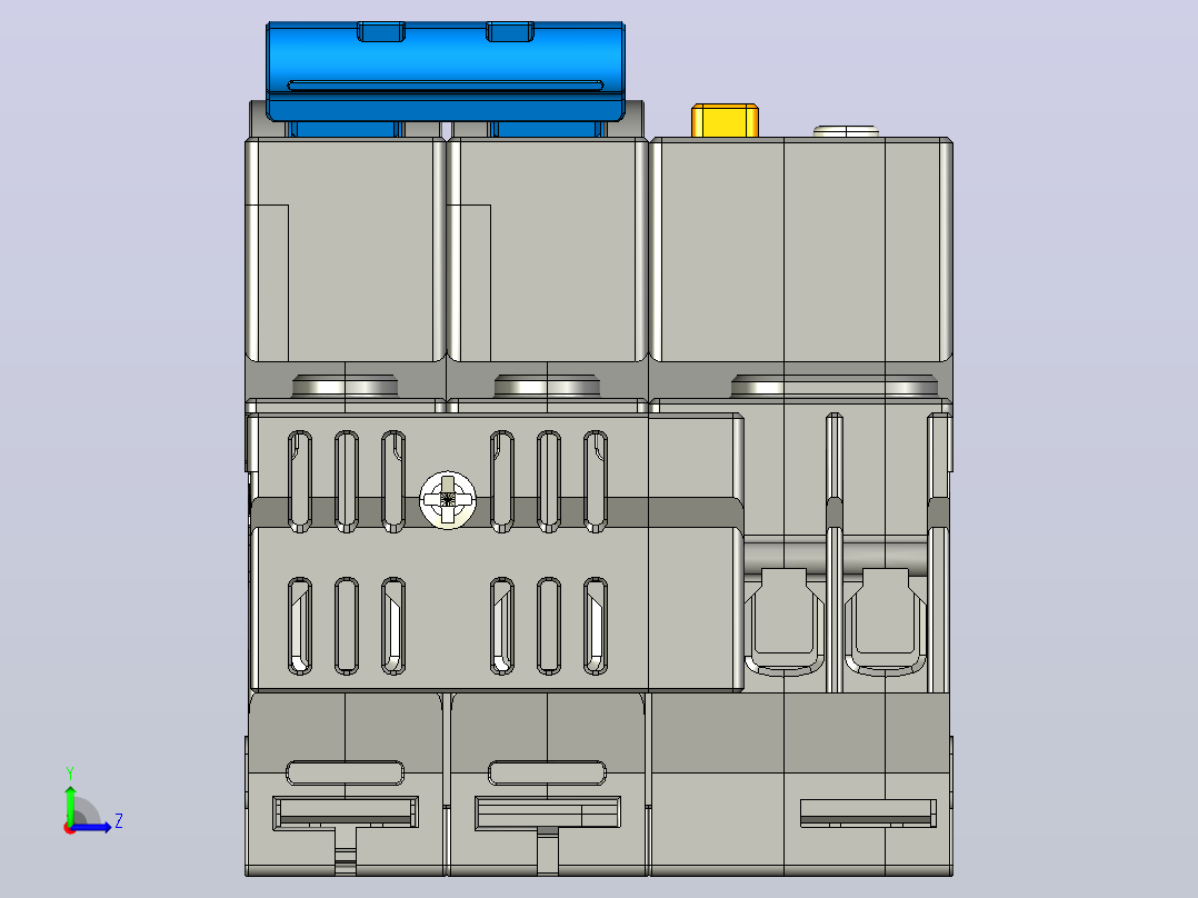 NBPLE-32D&amp;2P剩余电流动作断路器三维模型202307左视图