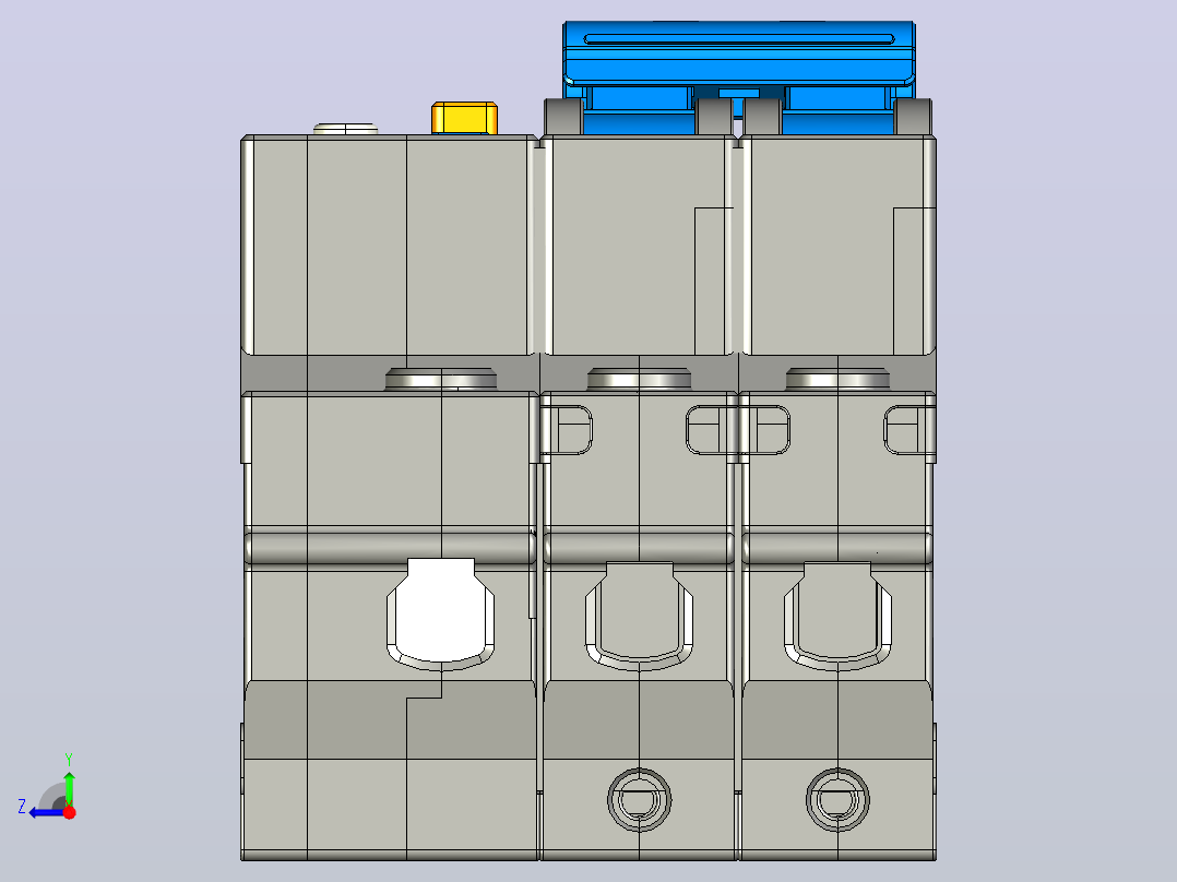 NBPLE-32D&amp;2P剩余电流动作断路器三维模型202307右视图