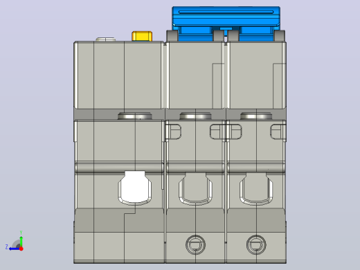 NBPLE-32D&amp;2P剩余电流动作断路器三维模型202307右视缩略图