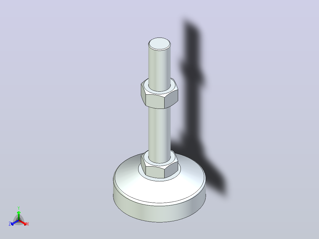 脚杯WAL41-D100-M24-L150正等轴测图