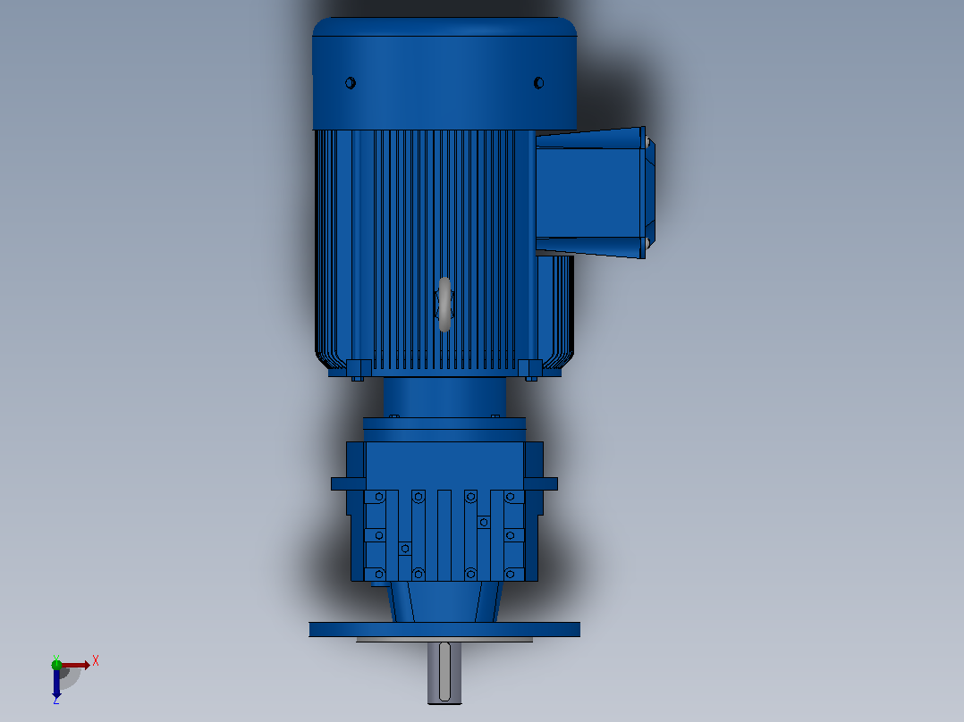 RF37法兰轴伸式安装斜齿轮减速机RF37-Y1.1-4P-90S-M1-0°-Φ200俯视图