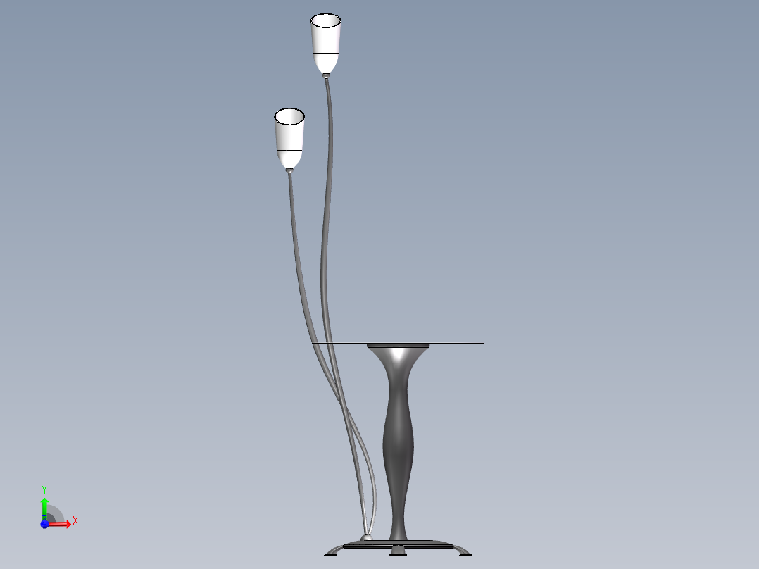 带茶几的落地灯前视图