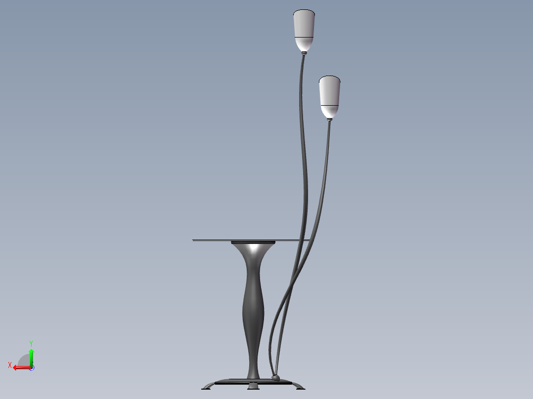 带茶几的落地灯后视图