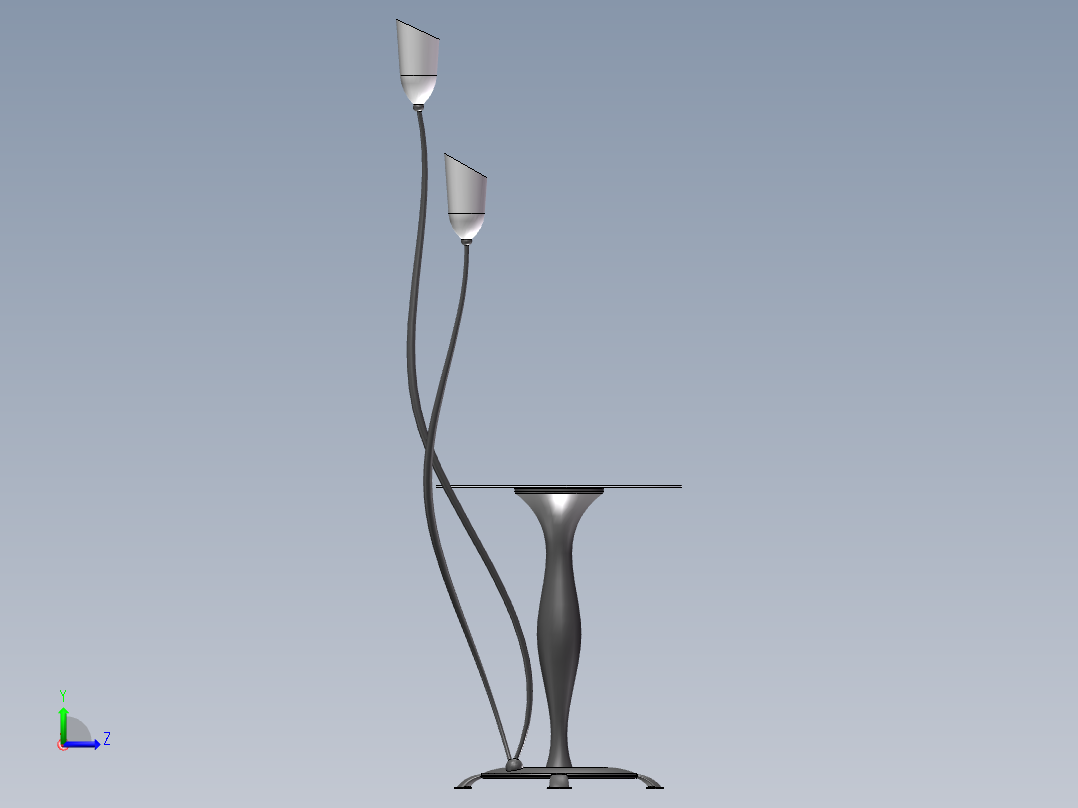 带茶几的落地灯左视图