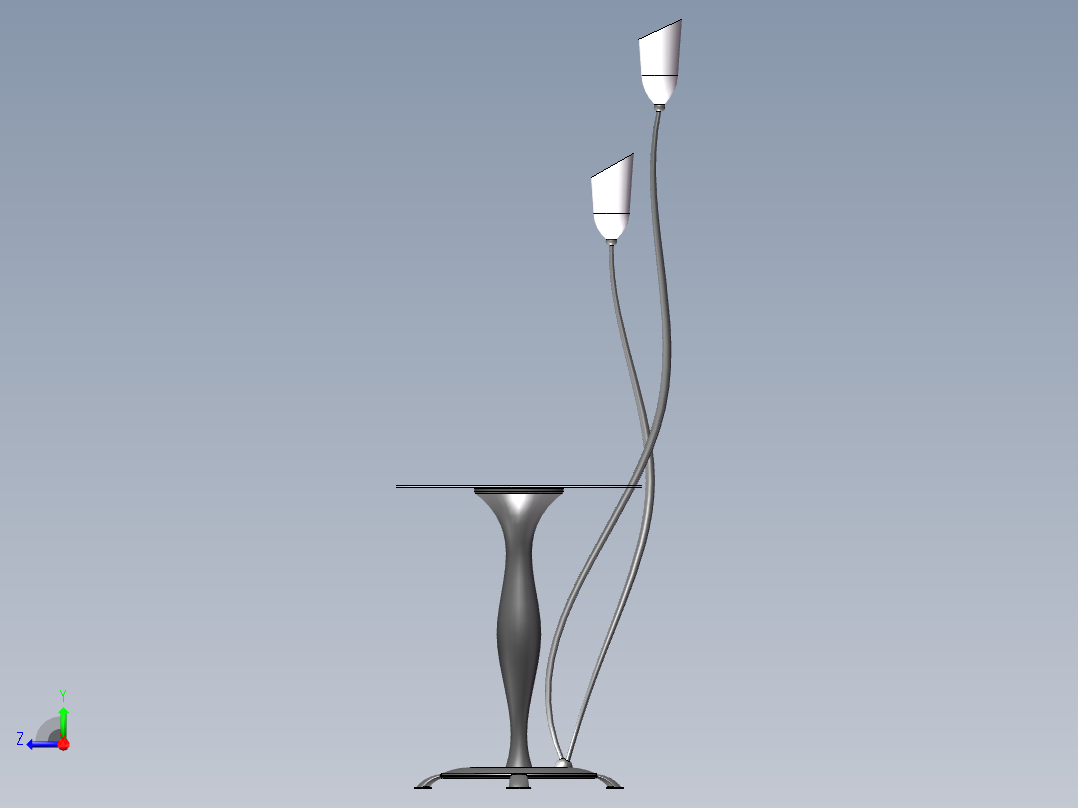 带茶几的落地灯右视图