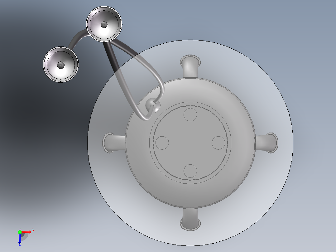 带茶几的落地灯俯视图