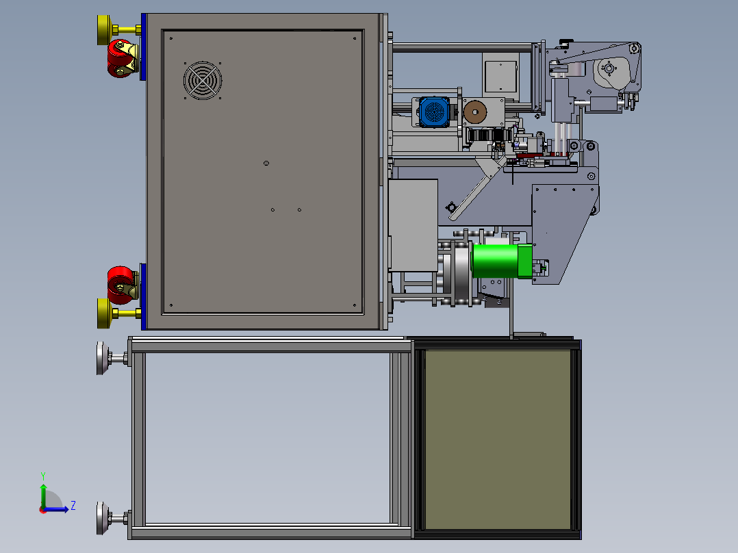 量产儿童安全座椅挂钩铆合机(sw16可编辑+工程图+bom)左视图