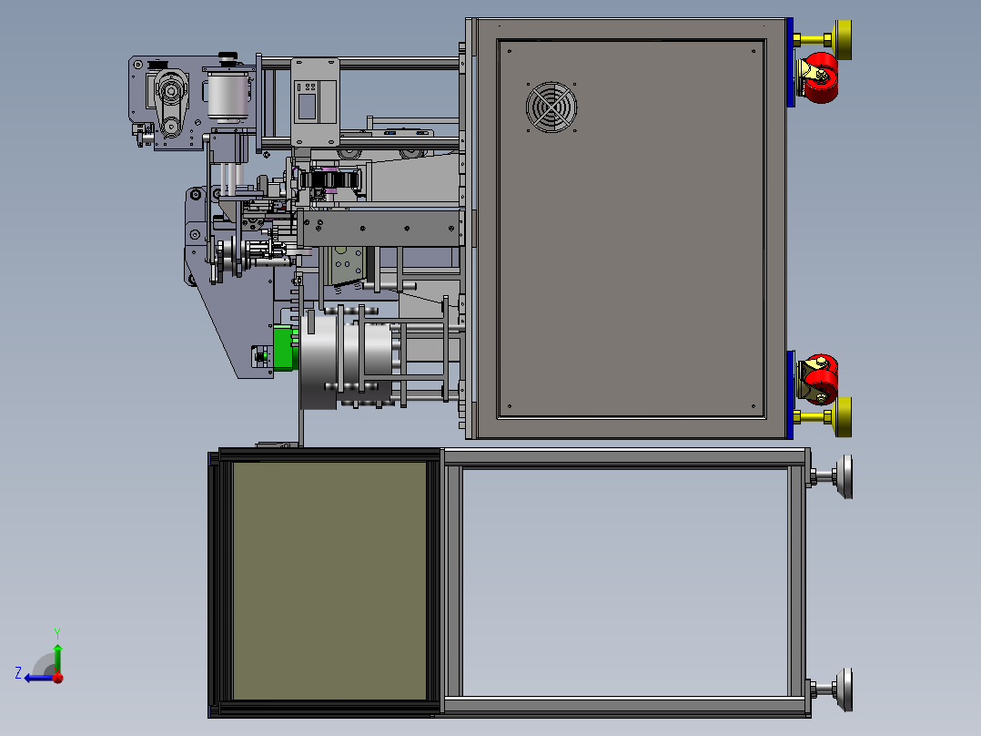 量产儿童安全座椅挂钩铆合机(sw16可编辑+工程图+bom)右视图
