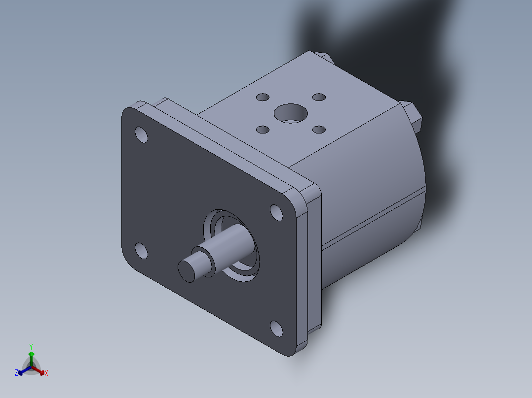 液压齿轮泵SW2014正等轴测图