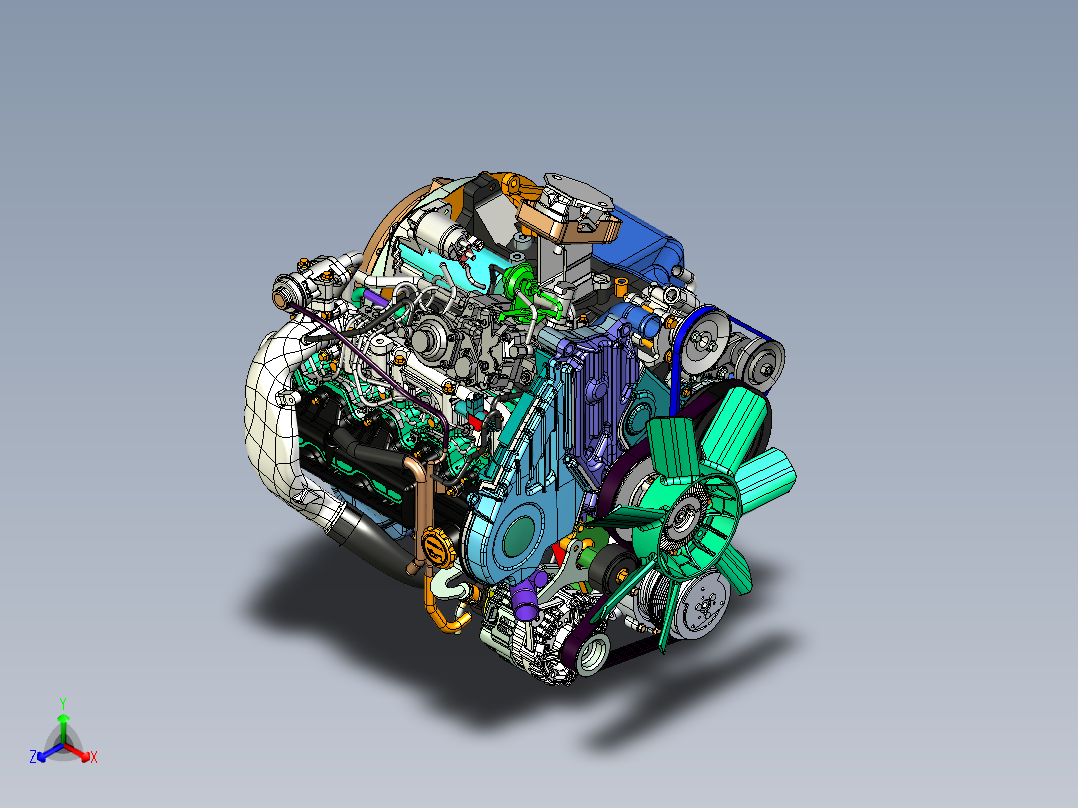 CATIA中的引擎模型