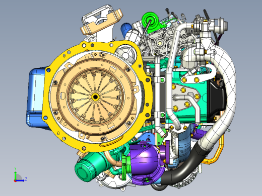 CATIA中的引擎模型左视缩略图