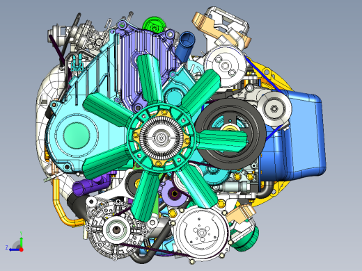 CATIA中的引擎模型右视缩略图