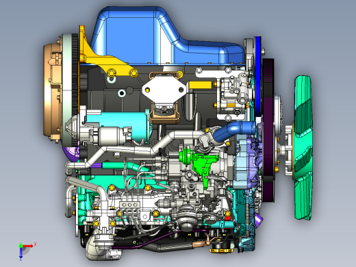 CATIA中的引擎模型俯视缩略图