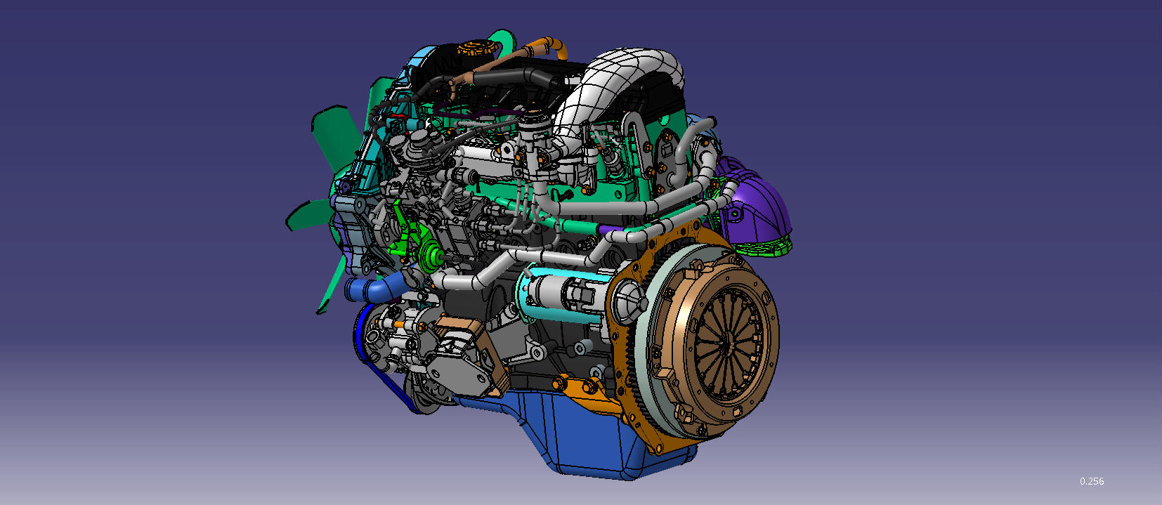 CATIA中的引擎模型