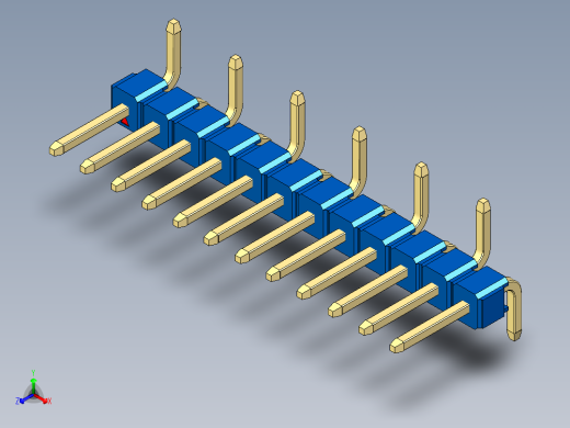 彩色公排针 100mil 2.54mm 系列-DS1022_blue_12p_100mil_Type_SMT_R1_rev1.0