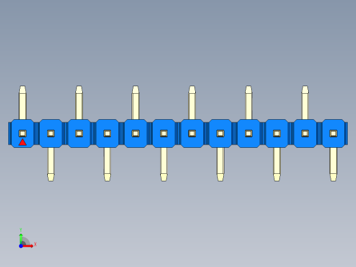 彩色公排针 100mil 2.54mm 系列-DS1022_blue_12p_100mil_Type_SMT_R1_rev1.0前视缩略图