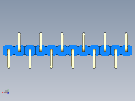 彩色公排针 100mil 2.54mm 系列-DS1022_blue_12p_100mil_Type_SMT_R1_rev1.0后视缩略图