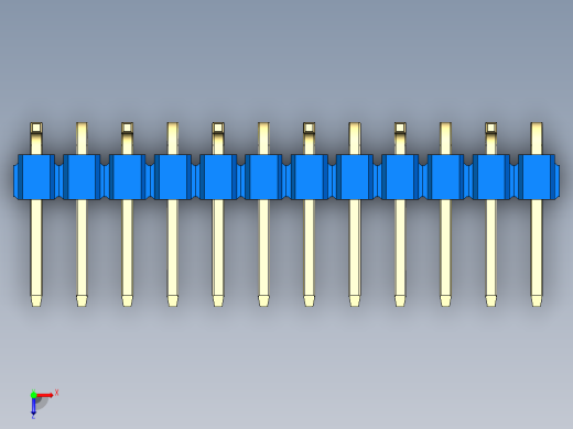彩色公排针 100mil 2.54mm 系列-DS1022_blue_12p_100mil_Type_SMT_R1_rev1.0俯视缩略图