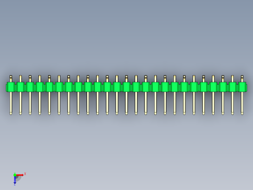 彩色公排针 100mil 2.54mm 系列-DS1022_green_25p_100mil_Type_SMT_R1_rev1.0俯视缩略图