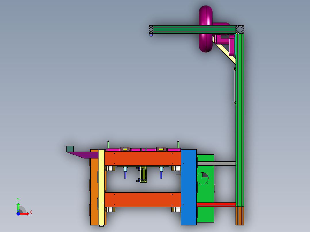 高精度工装板智能化组装生产线前视图