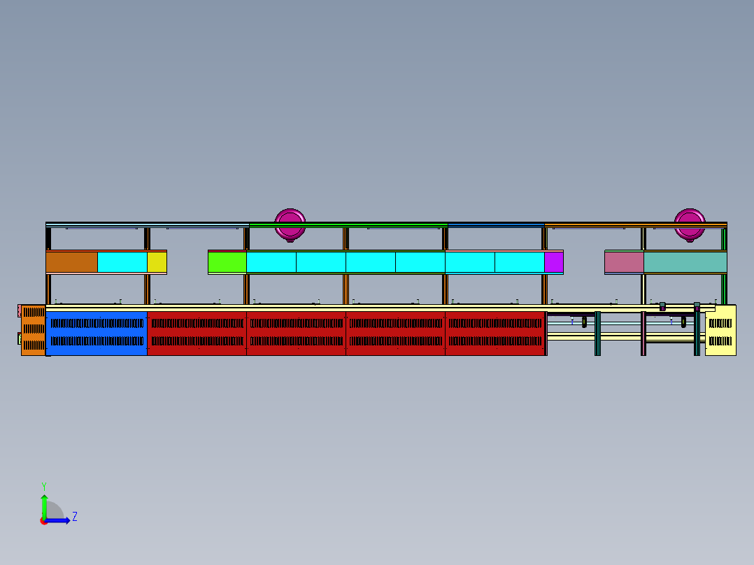 高精度工装板智能化组装生产线左视图