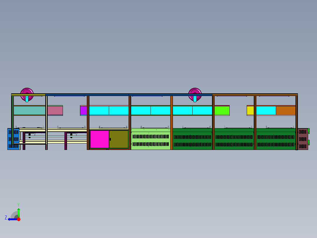 高精度工装板智能化组装生产线右视图
