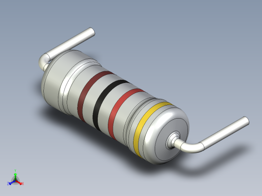 无源元件封装-RES-0.5W-H-MO正等轴测缩略图