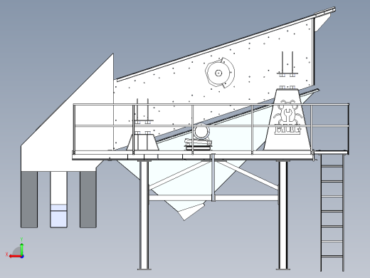 1200X4000X3振动筛系统3D数模图纸 Solidworks设计 附STEP后视缩略图