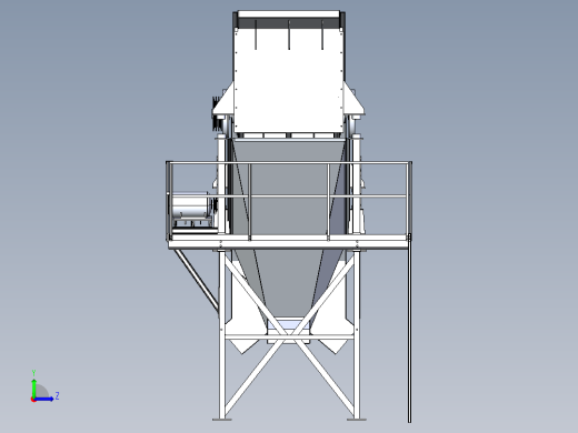 1200X4000X3振动筛系统3D数模图纸 Solidworks设计 附STEP左视缩略图
