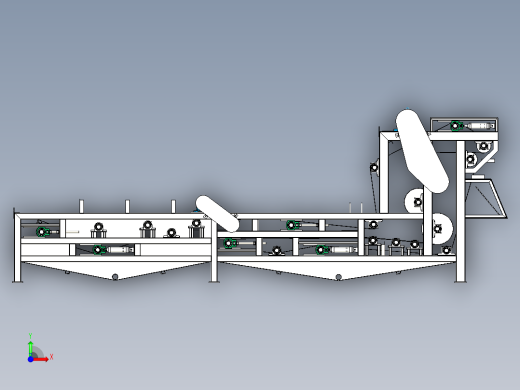 带式压滤机三维模型前视缩略图
