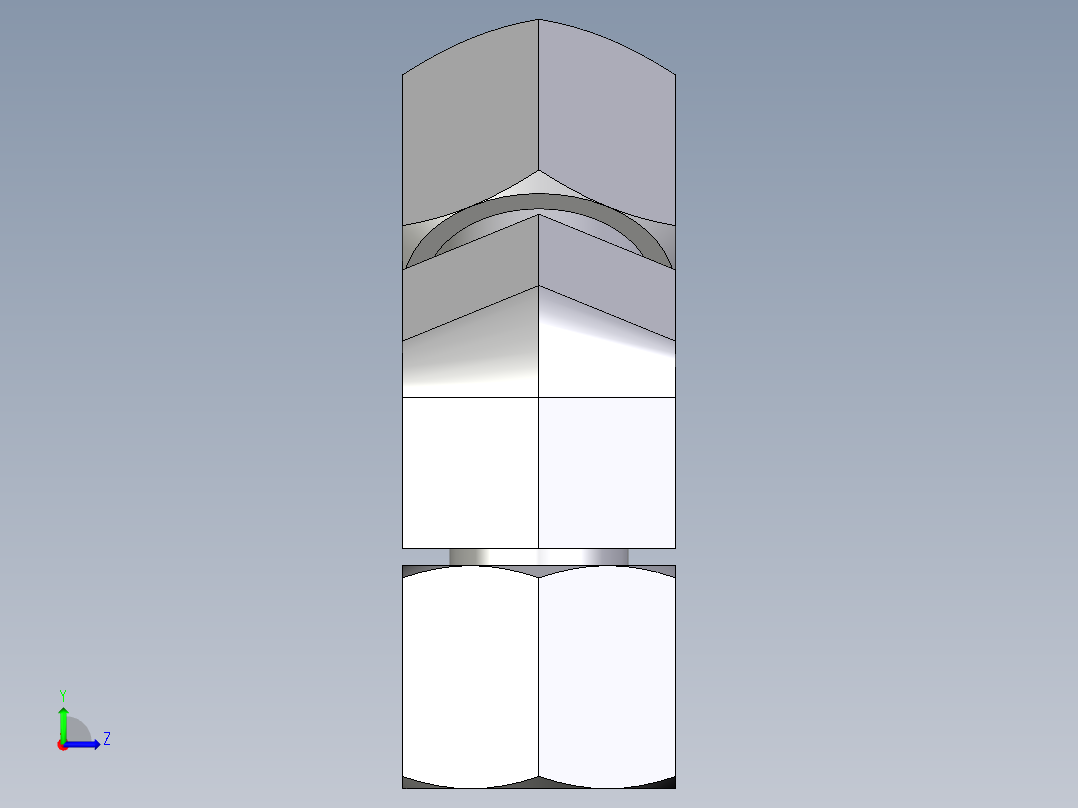 卡套式工业通用硬管接头EO_Swivel_nut_45_deg_elbow_EV08ZS71左视图