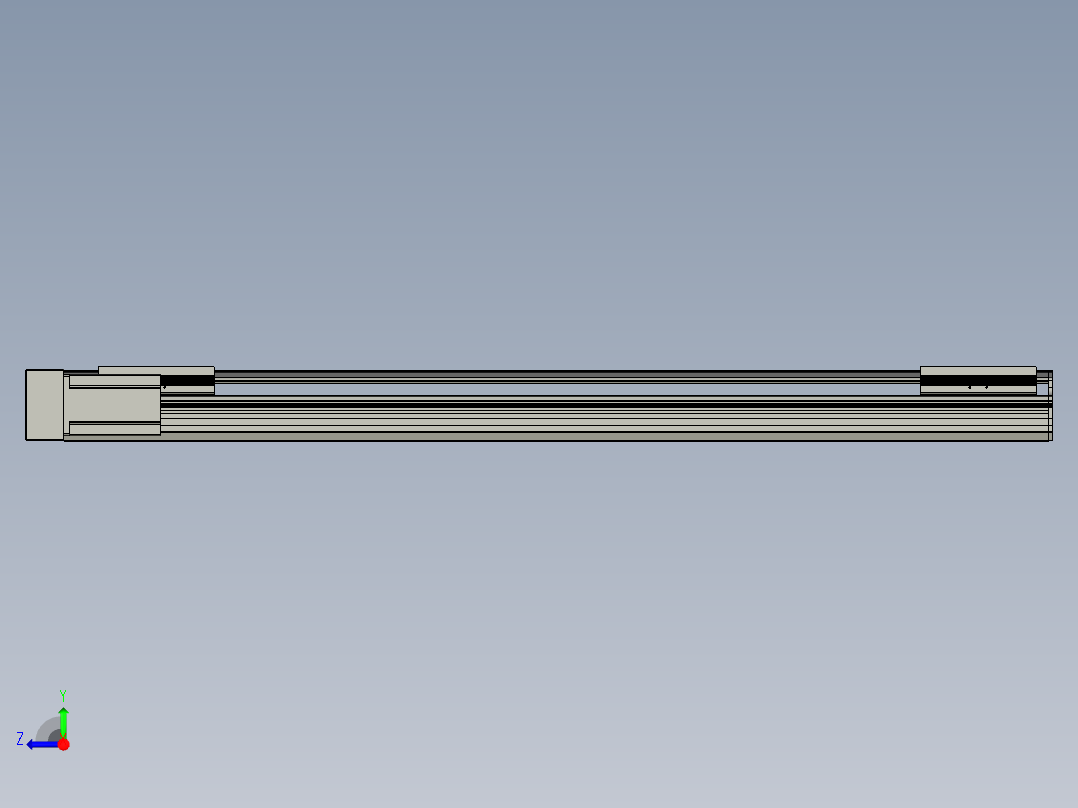 直线模组LHA170-S1050-L设计图纸右视图