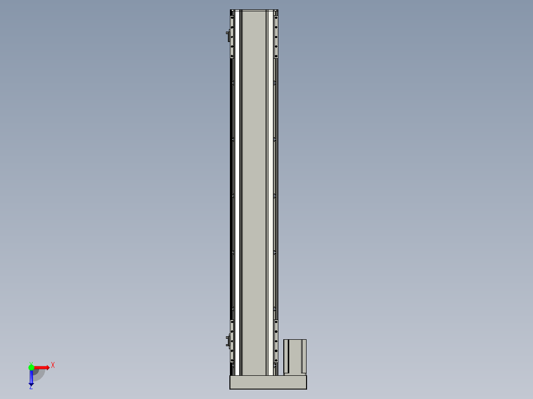 直线模组LHA170-S1050-L设计图纸俯视图