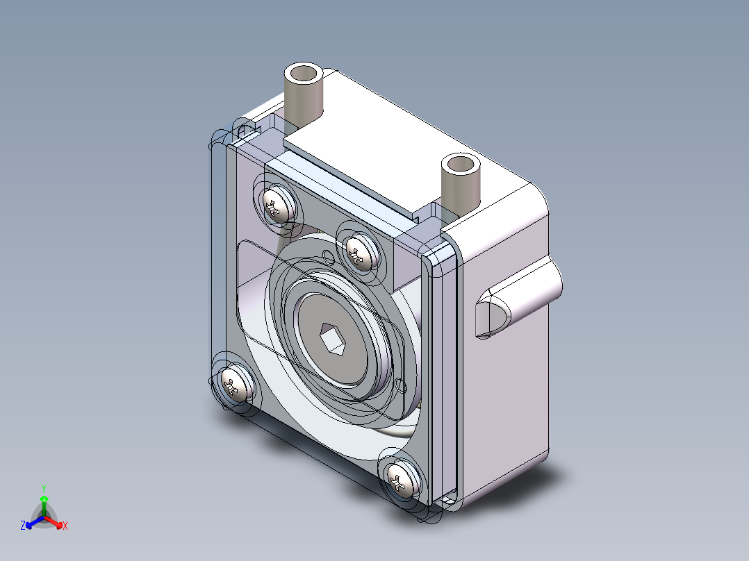 蠕动泵泵头正等轴测图
