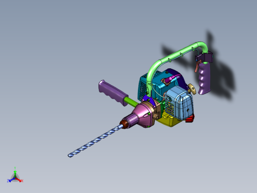 大功率专业墙壁燃油镐正等轴测缩略图