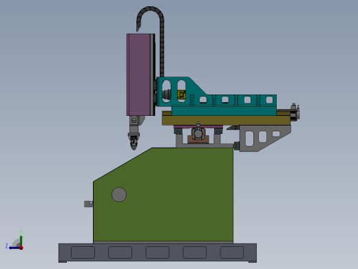 5轴3D打印机设计模型右视缩略图