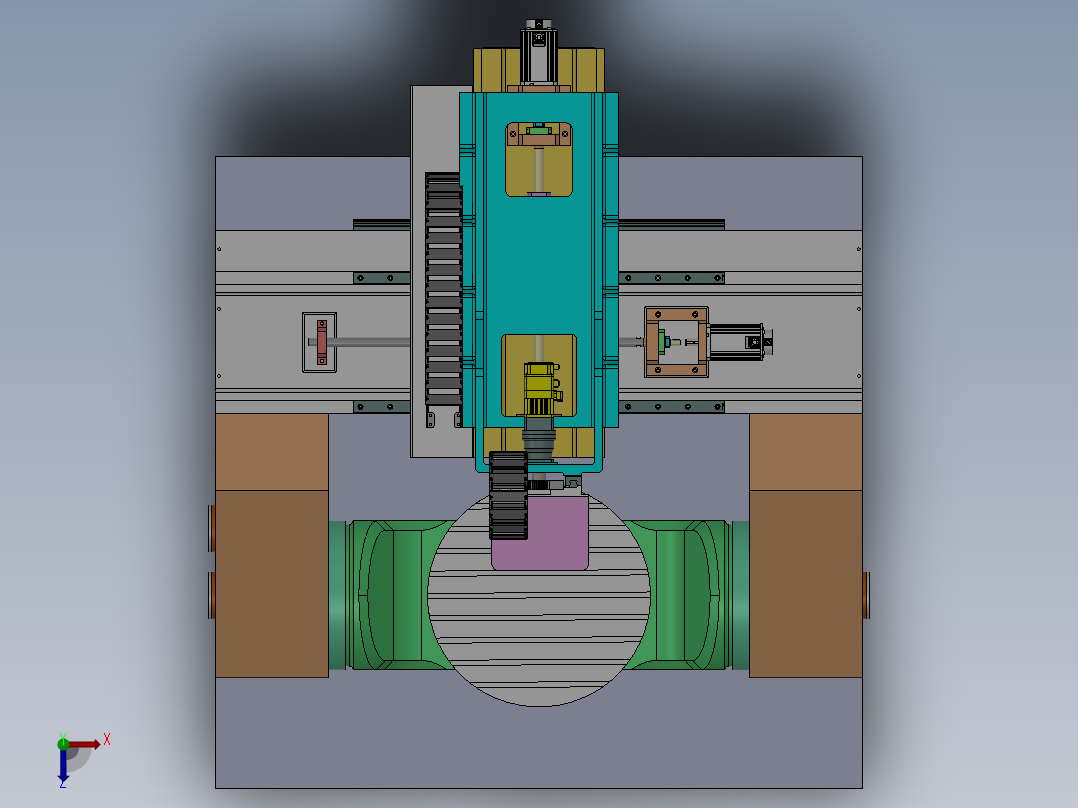 5轴3D打印机设计模型俯视图