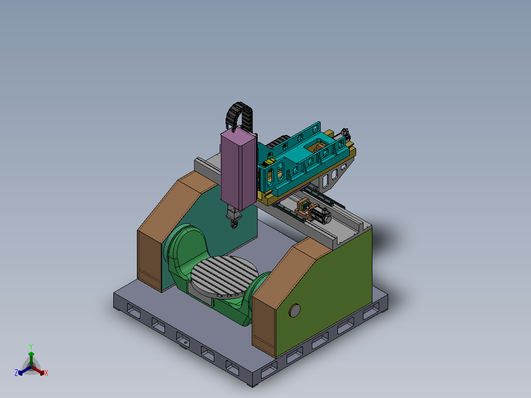 5轴3D打印机设计模型正等轴测图