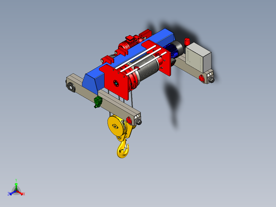 Palan天车又称桥式起重机3D数模图纸 STEP格式
