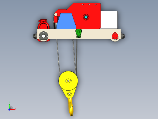 Palan天车又称桥式起重机3D数模图纸 STEP格式前视缩略图