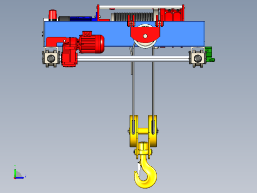 Palan天车又称桥式起重机3D数模图纸 STEP格式左视缩略图