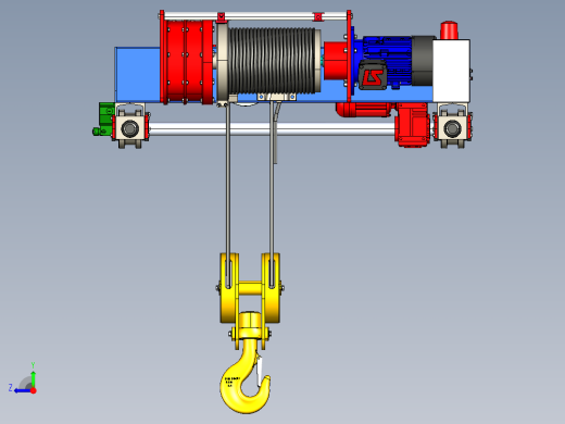 Palan天车又称桥式起重机3D数模图纸 STEP格式右视缩略图
