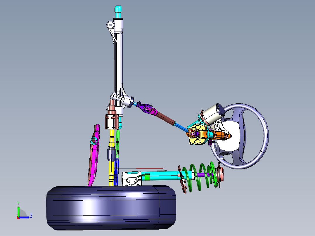 麦弗逊独立悬架运动仿真模拟791314===240左视图