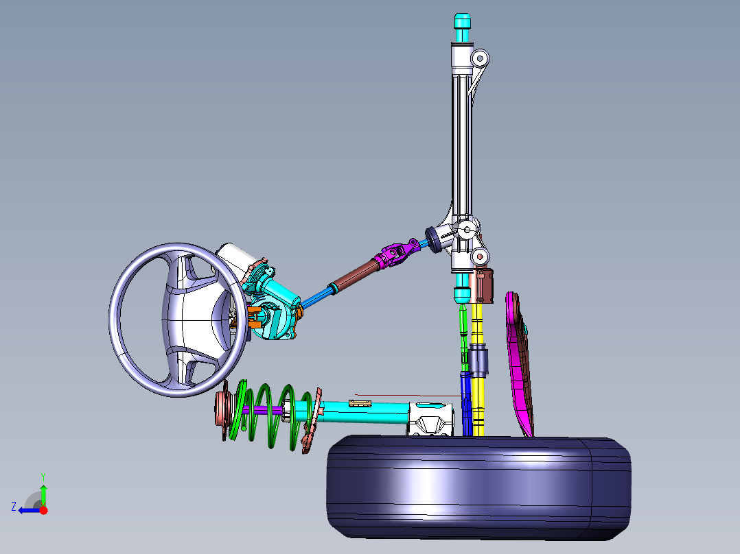 麦弗逊独立悬架运动仿真模拟791314===240右视图
