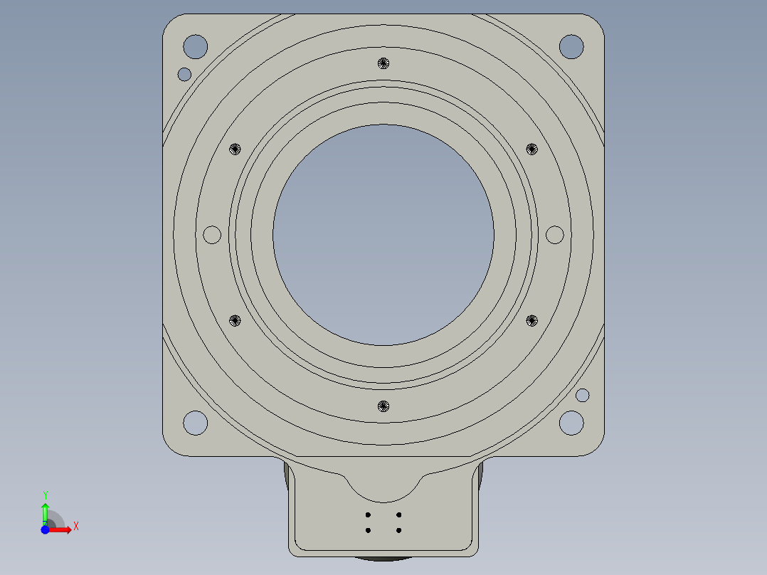 中空旋转平台KFN200-50模型(19-35 70-3 4-5.5-90)前视图