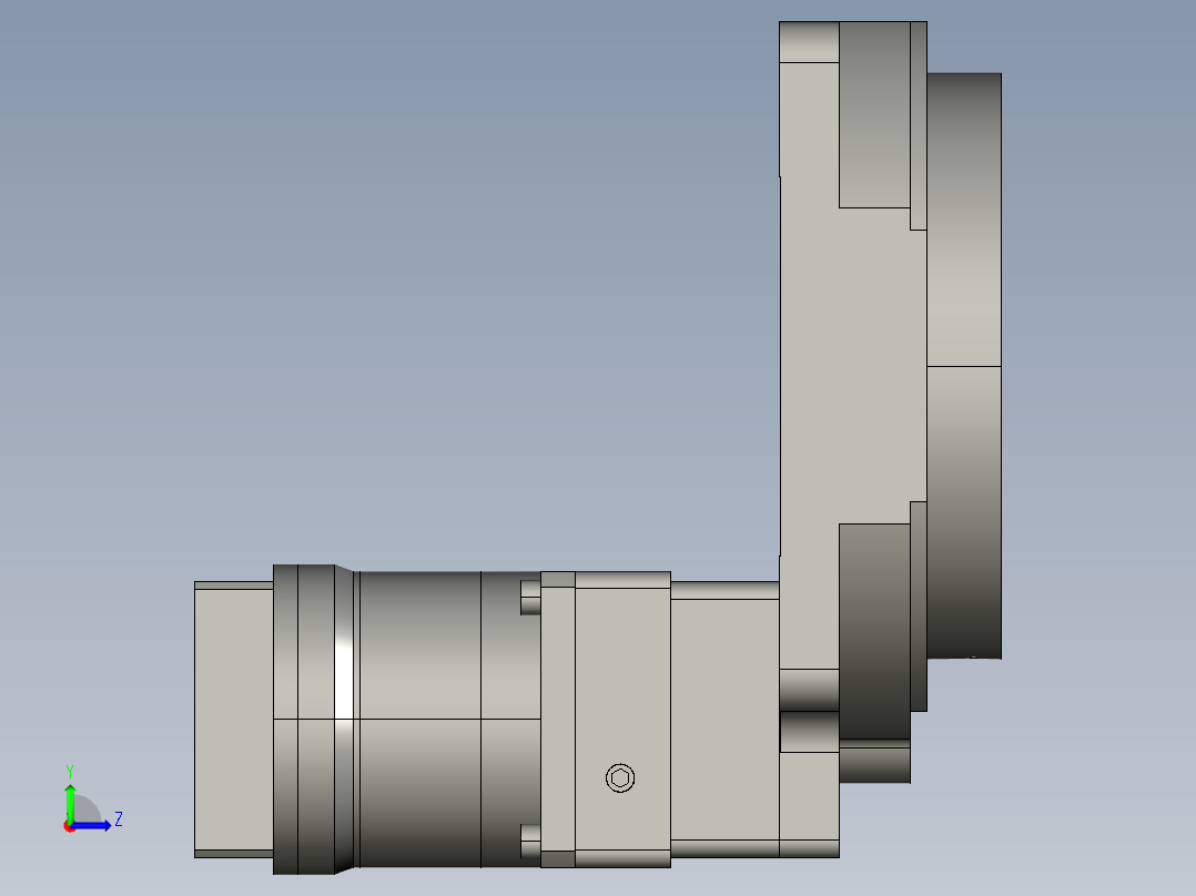 中空旋转平台KFN200-50模型(19-35 70-3 4-5.5-90)左视图